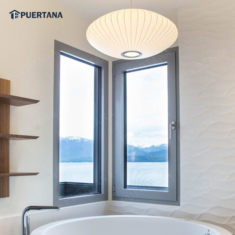 New American Style Passive House Jalousie Aluminium Double Glazed Windows and Doors