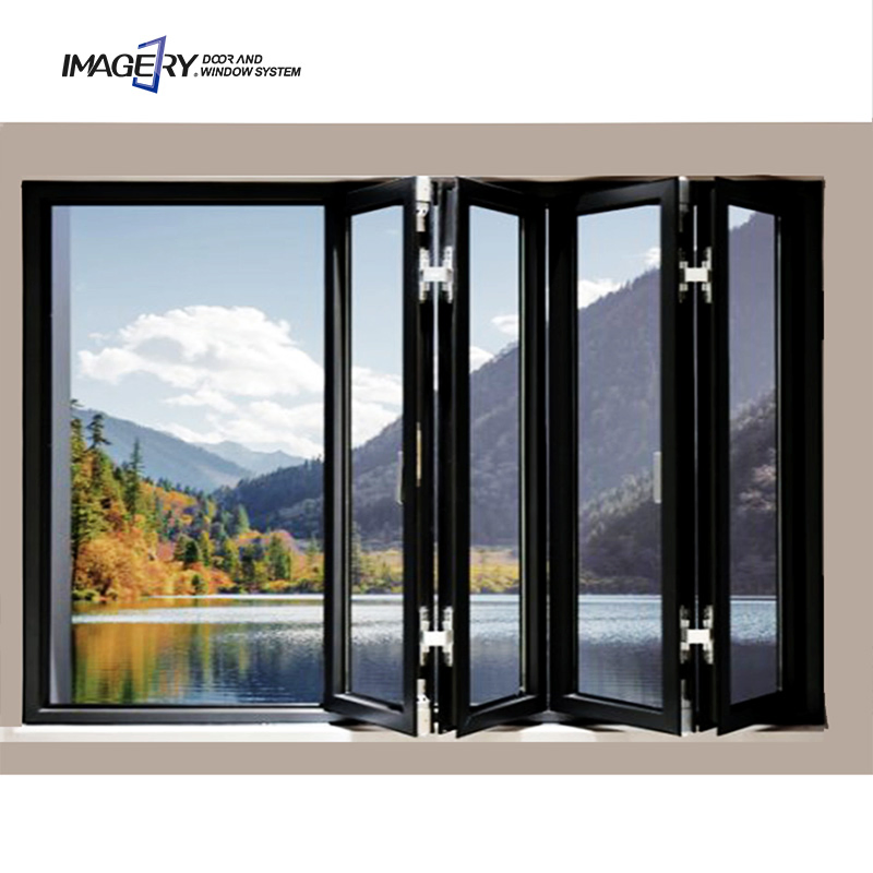 Custom Sound Insulation Doubled Glazed Glass Aluminum Bi Folding Windows