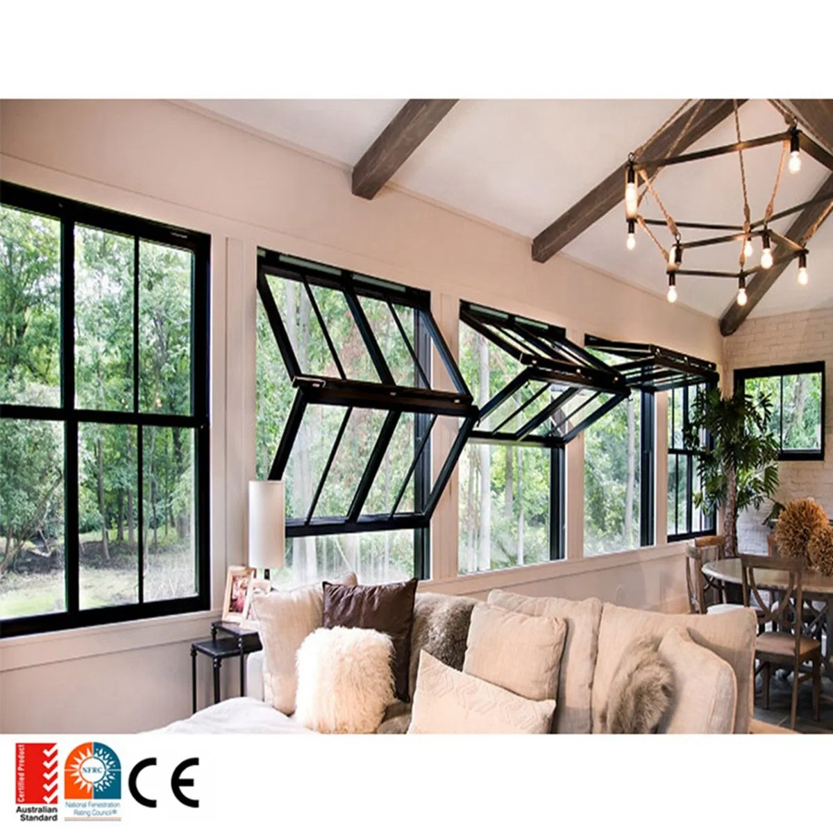 Thermal Break French Sliding UPVC Casement Aluminum Profile Folding Double Glass Window Horizontal Bi Fold Sliding Window