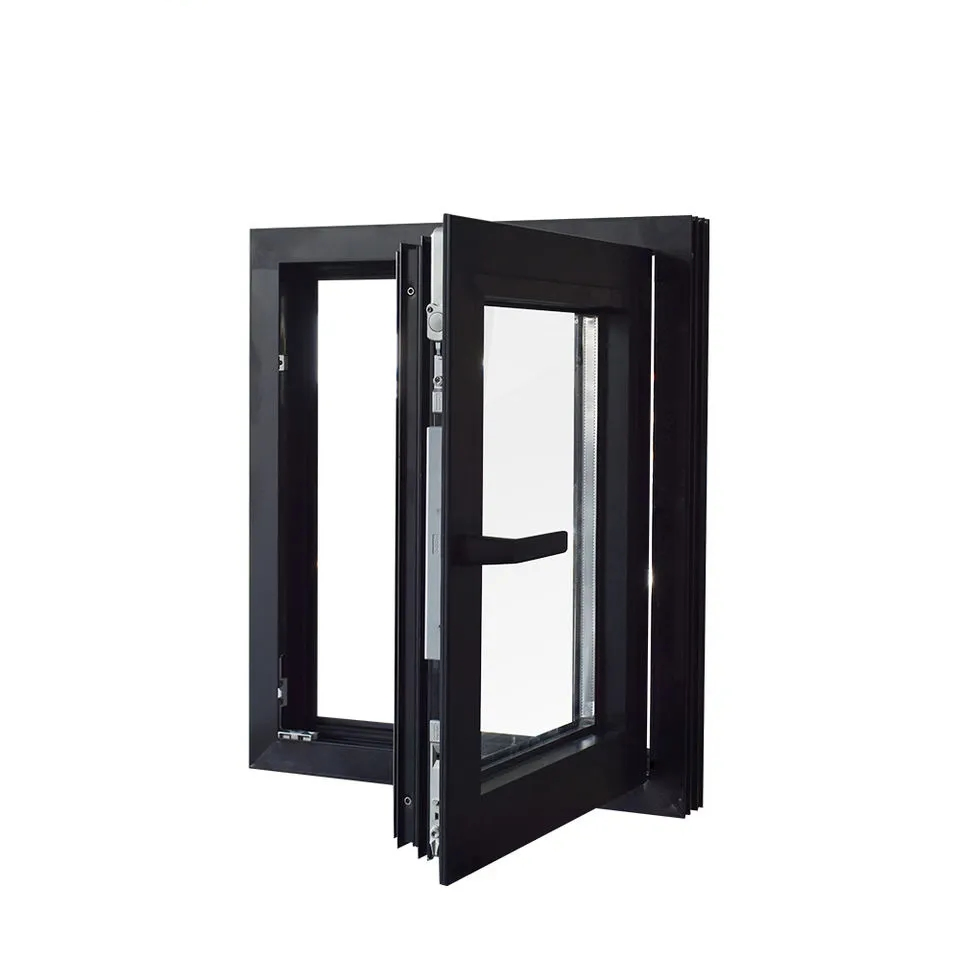 Manufacturer Aluminium Slim Frame Tempered Glass Tilt and Turn Window with Mosquito Net