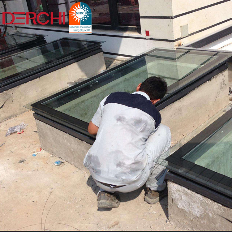 Skylight Roof Window Aluminum Frame Fixed Louver Windows Roof Picture Windows