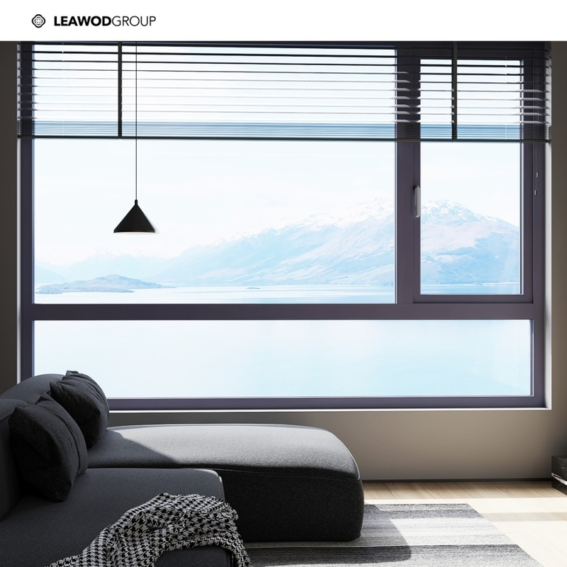 Thermally Broken Aluminum Aluminium Wood Wooden Casement Glass Window with Folding Mosquito Screen for Hotel Home Villa Bedroom Livingroom