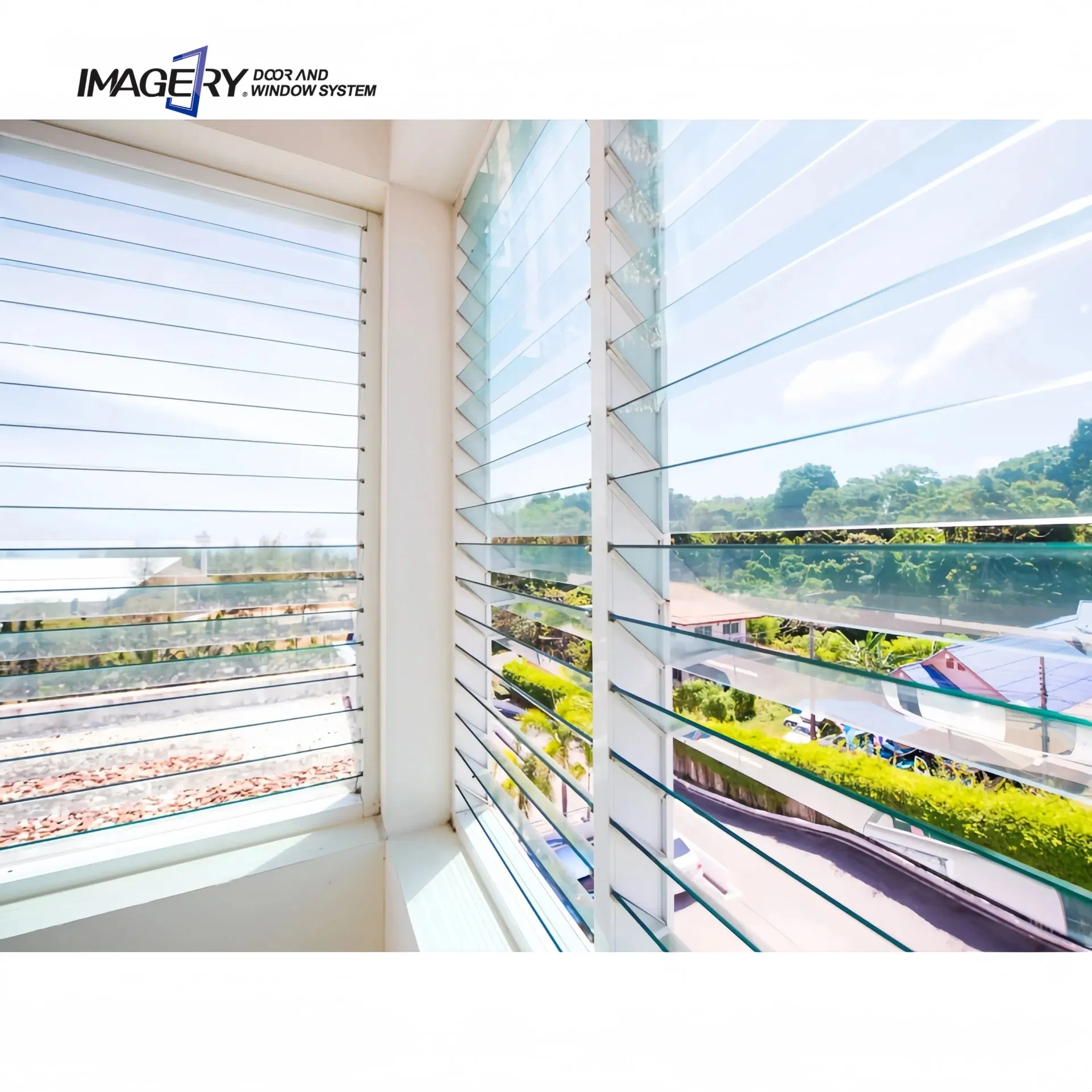 High Quality Aluminum Shutter Temperred Morden Jalousie Price Vertical Louver Glass Window
