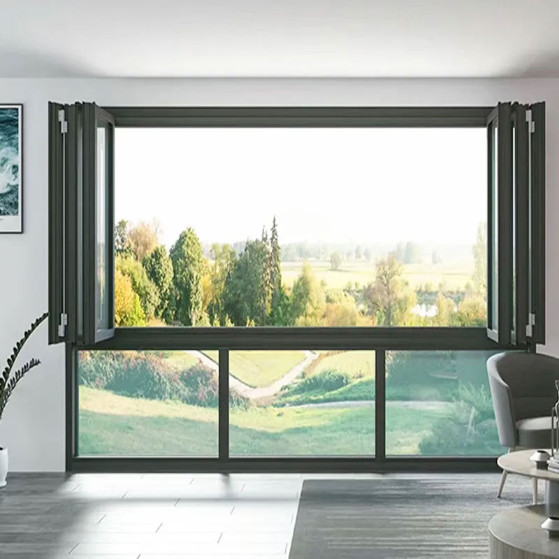 Vertical Folding Sliding up and Down Folding Terrace Soundproof Balcony Tempered Glass Bi Fold Aluminum Window