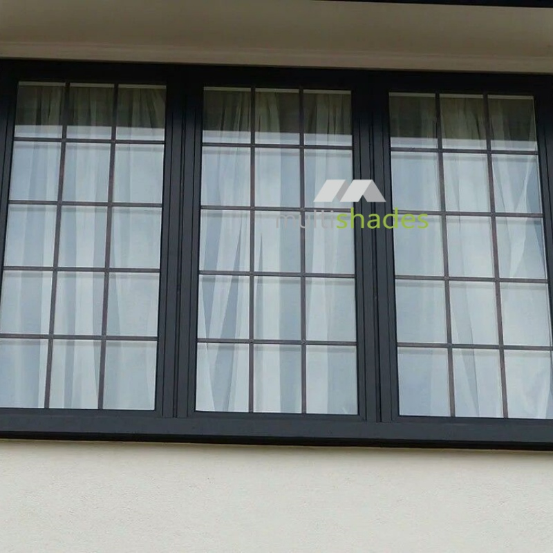 Multishades Premium French Style Casement Aluminum Window Elegant Metal Window Design Vertical Opening Slim Frame Tempered Glass Insect Control