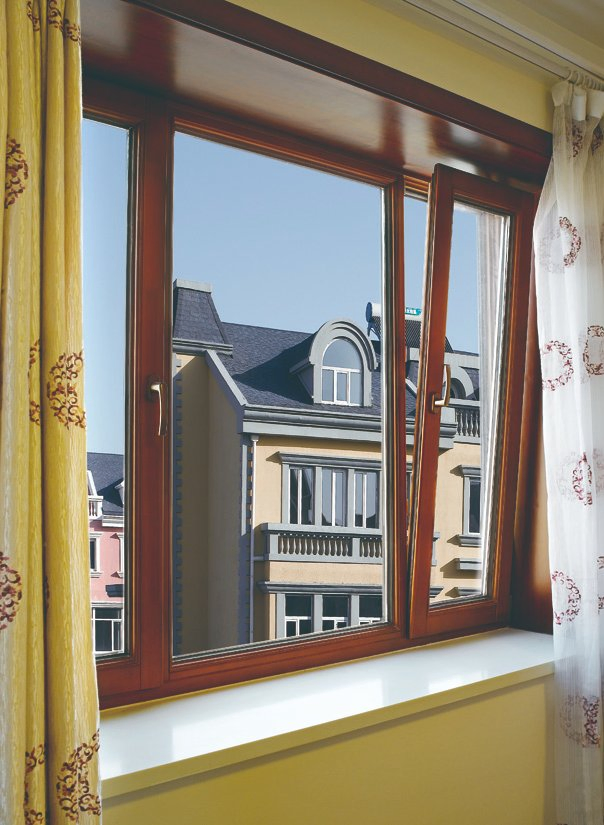 Aluminum Glass Casement Window/ Sliding Window /Metal Window/ Bi Folding Window/ Wooden Color Aluminium Windows