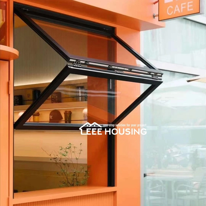 Factory Direct Supply Commercial Bi-Fold Kitchen Bar Pass Through Fold up Windows Balcony Accordion Glass Aluminum Vertical Folding Window for Cafe Shop