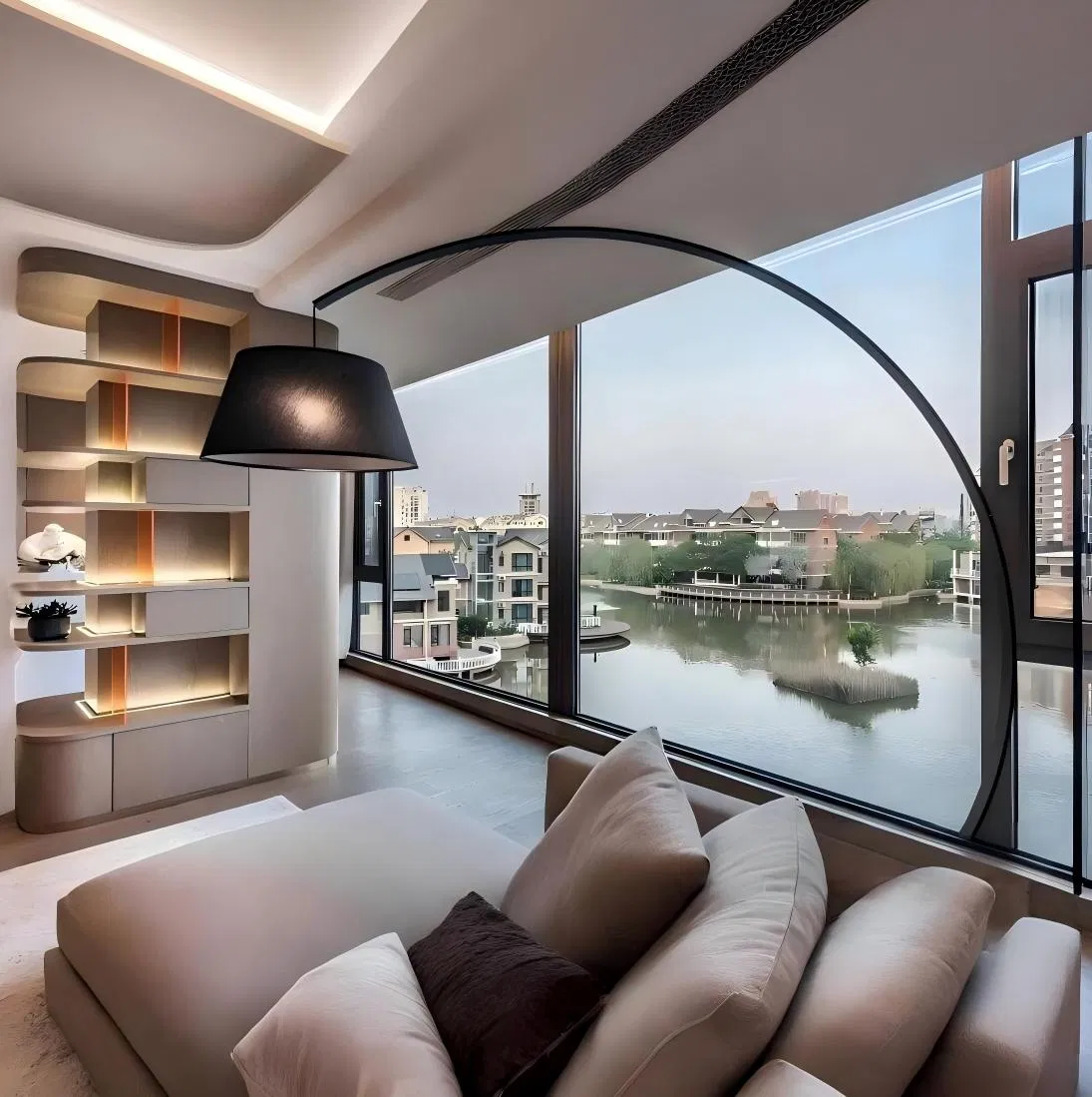 Customizable Large Aluminium Windows with Glass for Luxury Living Spaces Big Picture Sound Proof Panoramic Fixed Glass