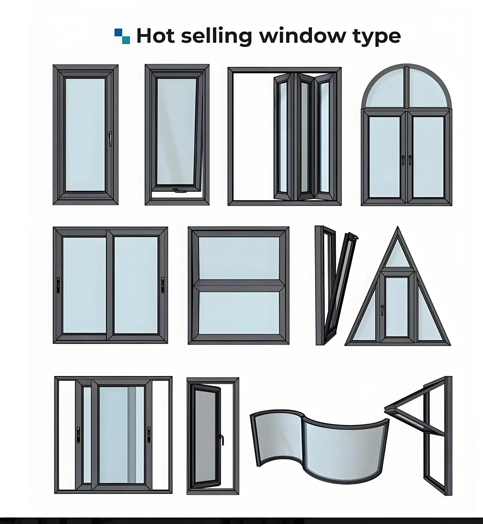 Aluminum Bi-Fold Sliding Windows