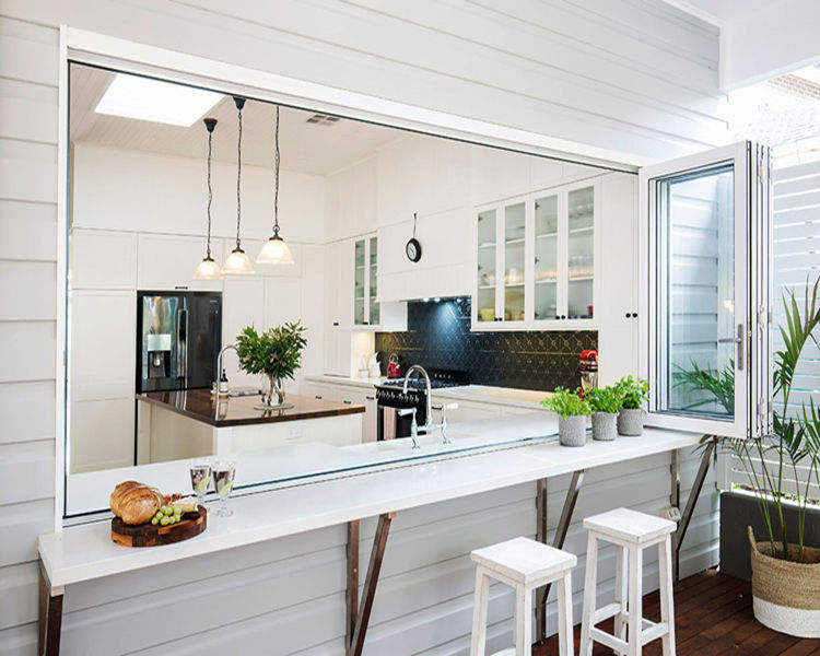 Thermal Break Aluminum Bi Folding Window Soundproof Accordion Sliding Glass Windows and Doors