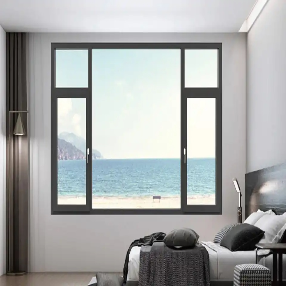 Powder White Metal Aluminum Sliding UPVC Sash Stalinite Modern Window