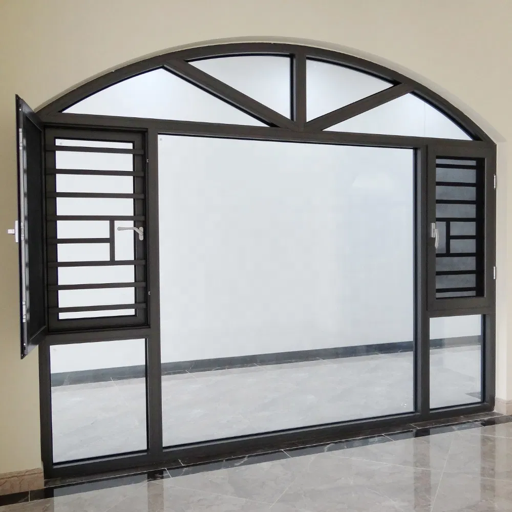 Aluminum Awning Profile Horizontal Sliding Jalousie Louvre Used Aluminium Alloy Folding Glass Round Shutter Casement Door and Window