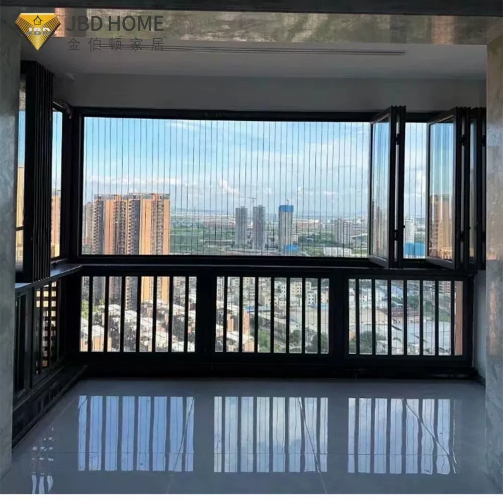 Bi Fold Window Folding Glass Windows Balcony with Slim Aluminum Frame CE Certified
