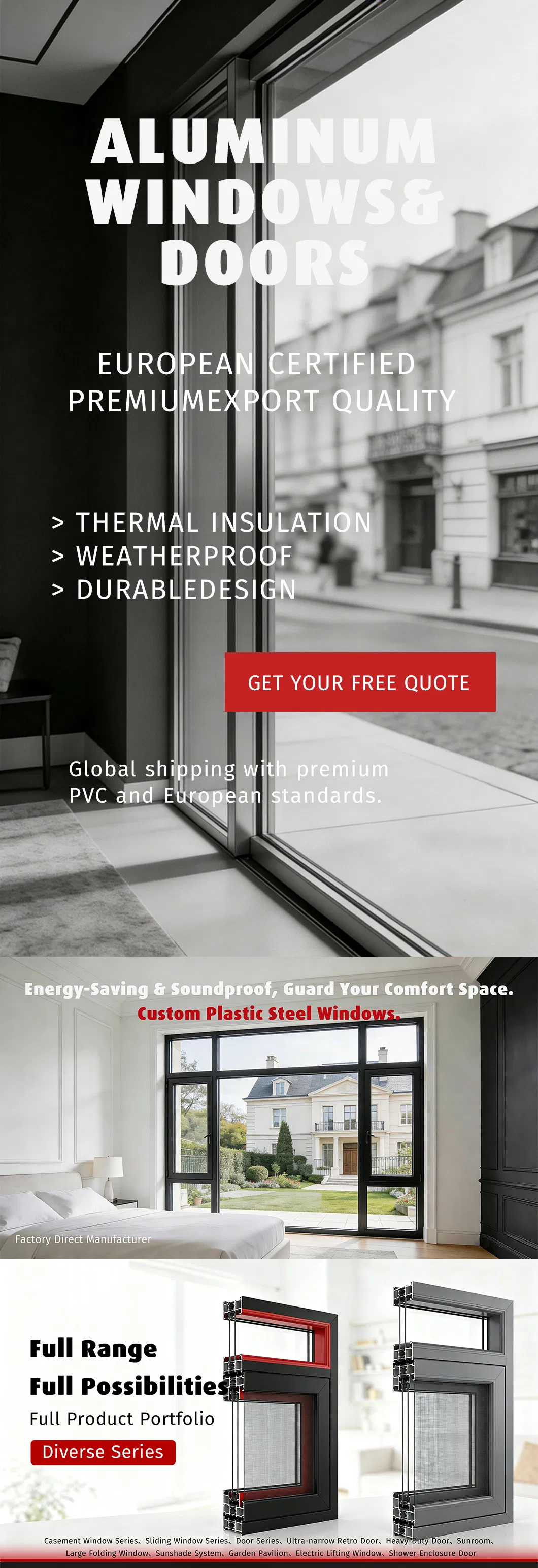 Aluminium Casement Window Frame