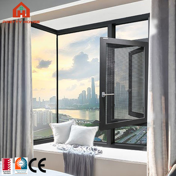 Florida Approval Hurricane Proof Impact Resistant Aluminum Double Glazed Tempered Glass Windows