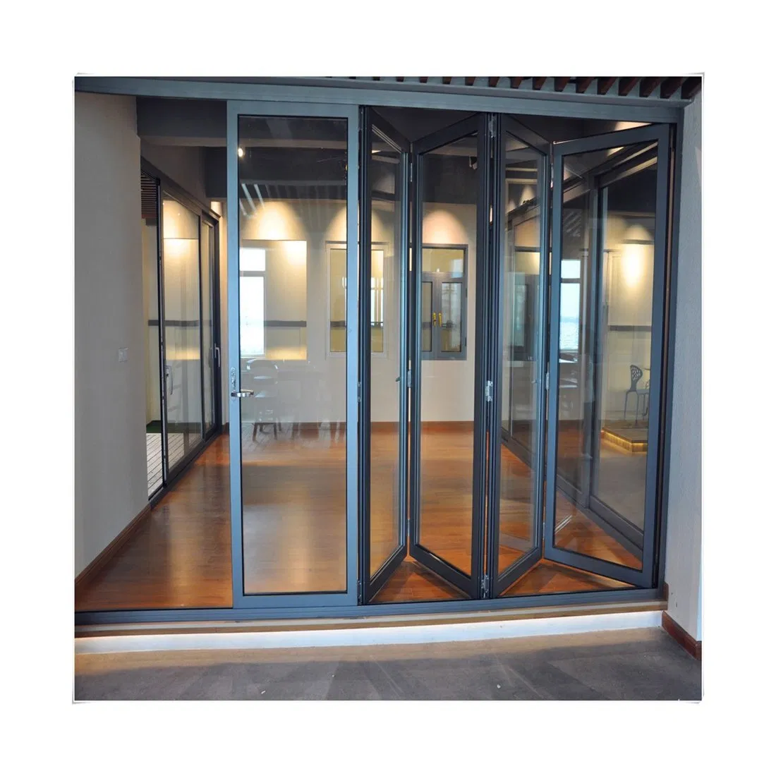 Aluminum Bi-Fold Window with Net Glass Profile Doors Modern Design Aluminum Bi-Fold Window