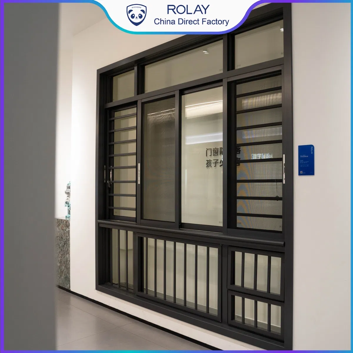 Durable Slim Frame Anti-Falling Secure Structure Strong Locking Track Aluminum Sliding Window