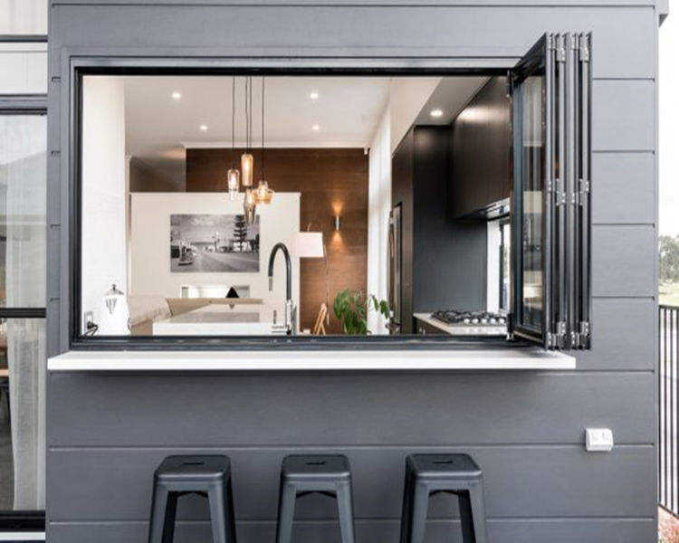 Thermal Break Aluminum Bi Folding Window Soundproof Accordion Sliding Glass Windows and Doors