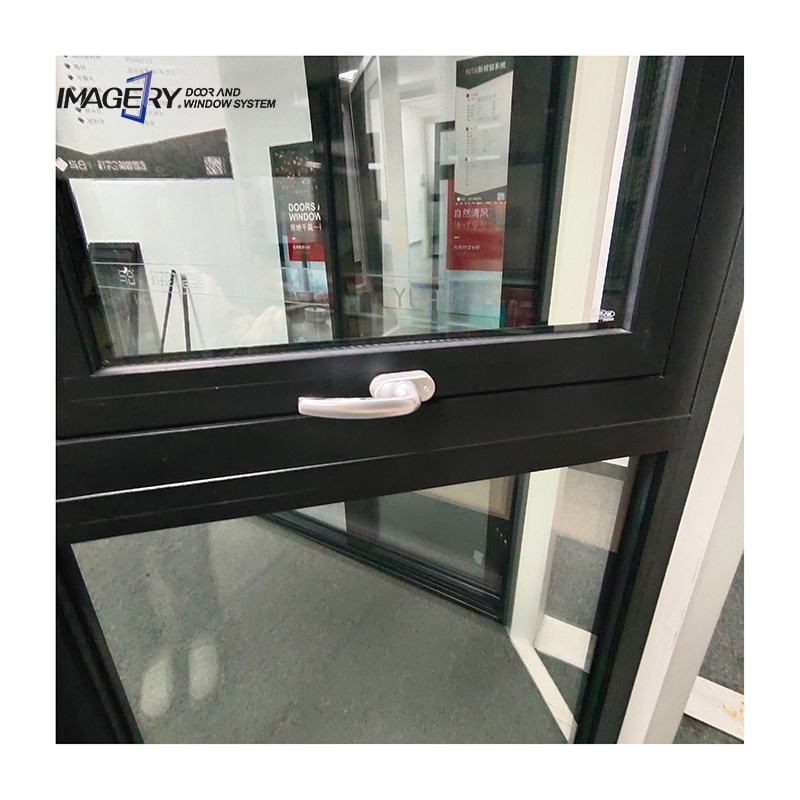 Modern External Windows Aluminum Alloy Slim Frame Tempered Double Glazed Awning Window