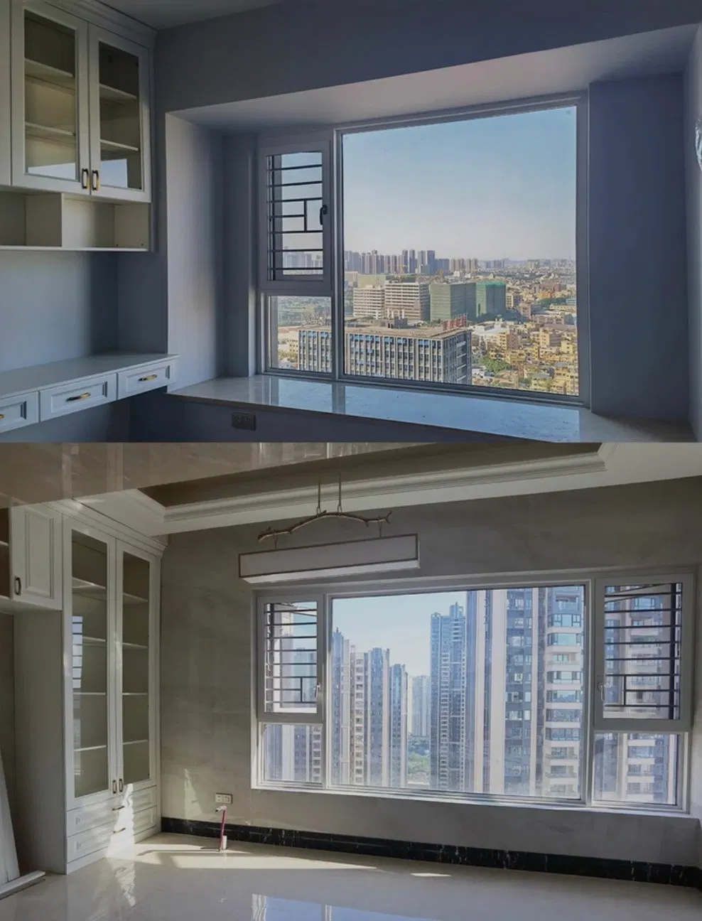 Custom Saipan Coast Design Thermal Insulated Aluminum Balcony Windows Soundproof Glass French Windows for Home