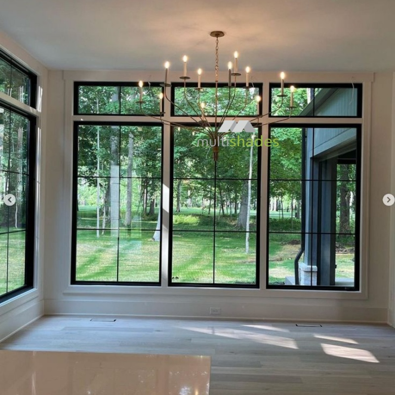 Stylish Multishades French Casement Window with Tempered Glass Premium Retro Design Slim Frame French Style Window for Homes Ventana De Aluminio Metal Window