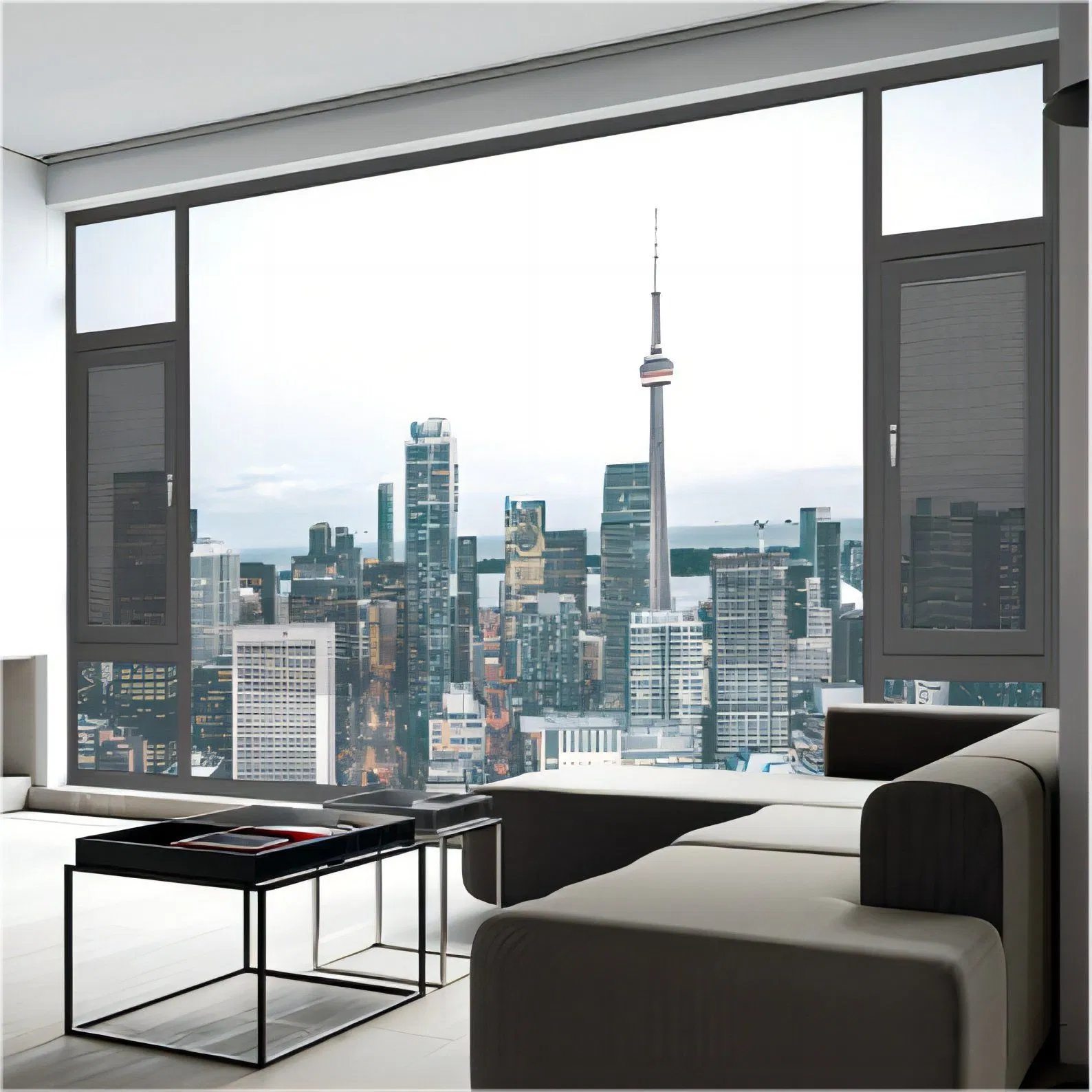 Factory Price Thermal Break Aluminum Casement Window with Insect Screen Window