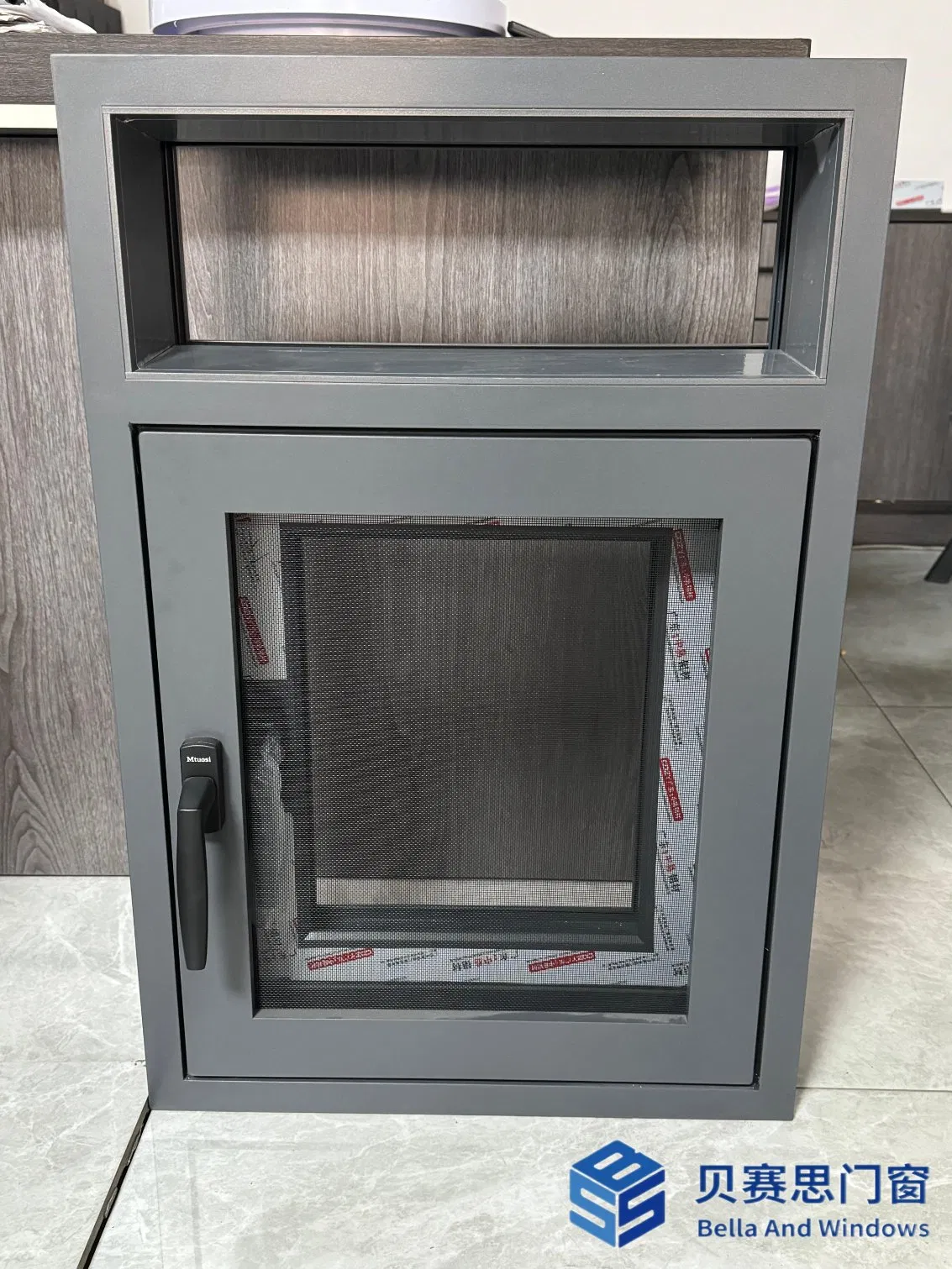 Modern Black Slim Frame Soundproof Double Glazing Aluminum Alloy Swing Outward Window