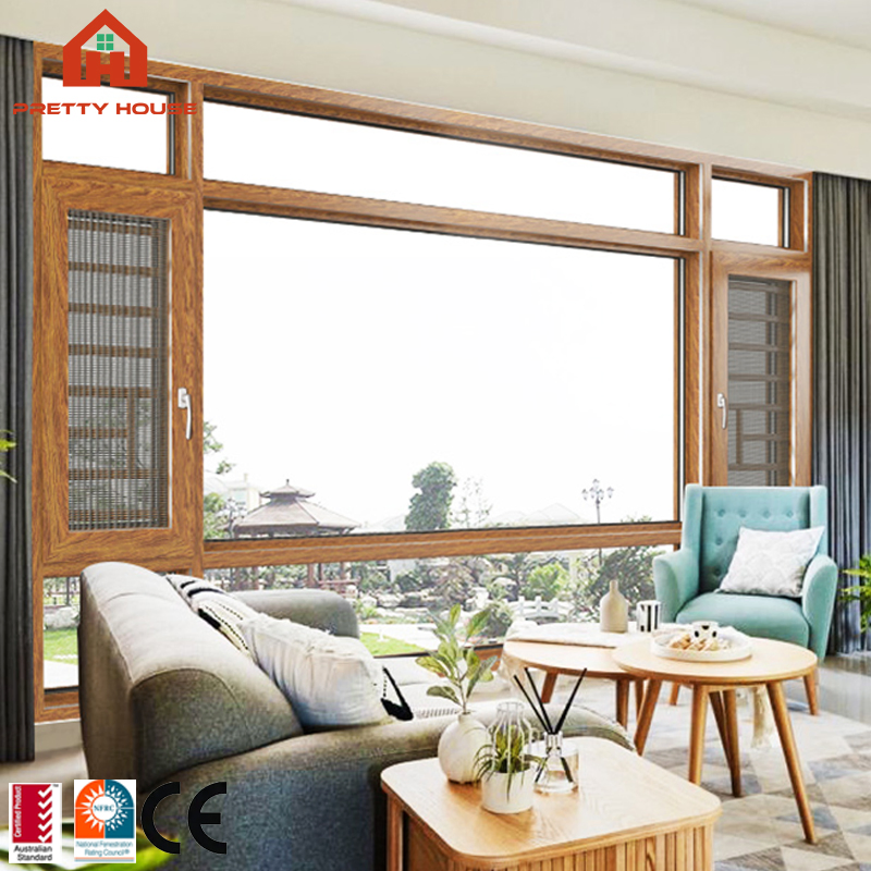 Florida Approval Hurricane Proof Impact Resistant Aluminum Double Glazed Tempered Glass Windows