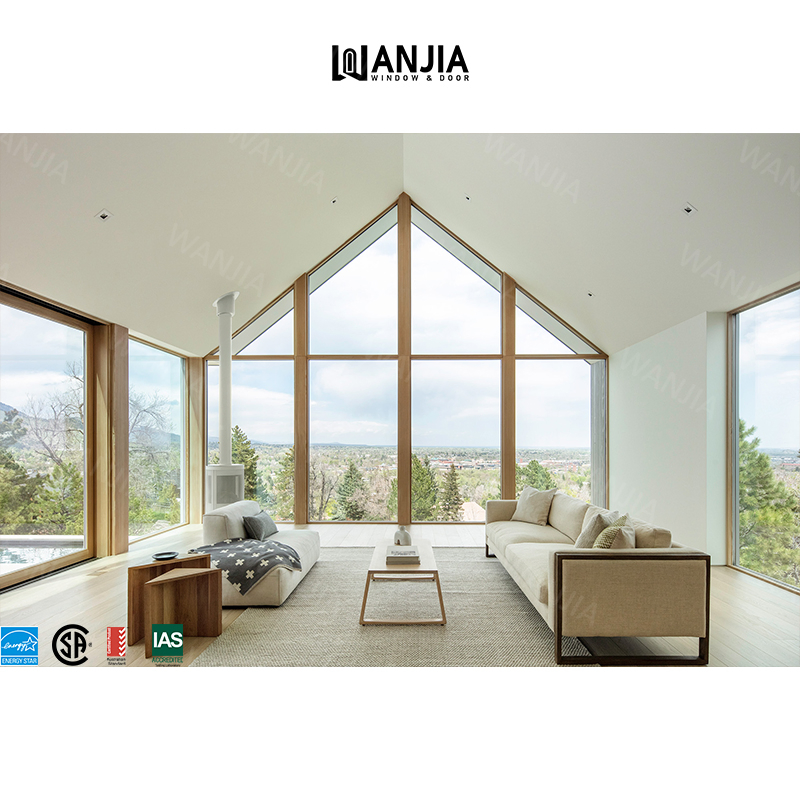 Wanjia Interior Panoramic Double Glazing Picture Fixed Thermal Break Aluminum Fixed Window