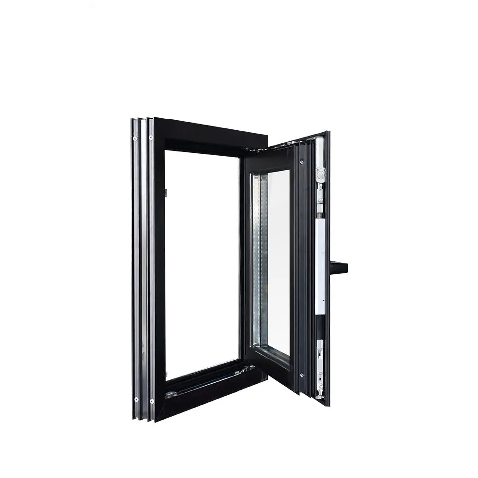 Manufacturer Aluminium Slim Frame Tempered Glass Tilt and Turn Window with Mosquito Net