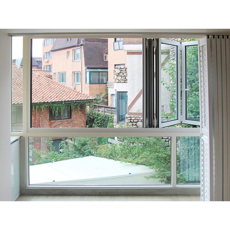 Balcony Left-Right Aluminium Folding Window Screen Factory Price Tempering Glass Bi-Fold Windows