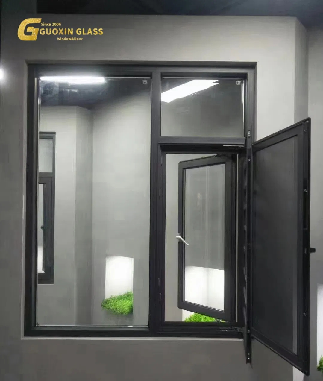 Premium Soundproof Fixed Glass Awning Windows with Screens