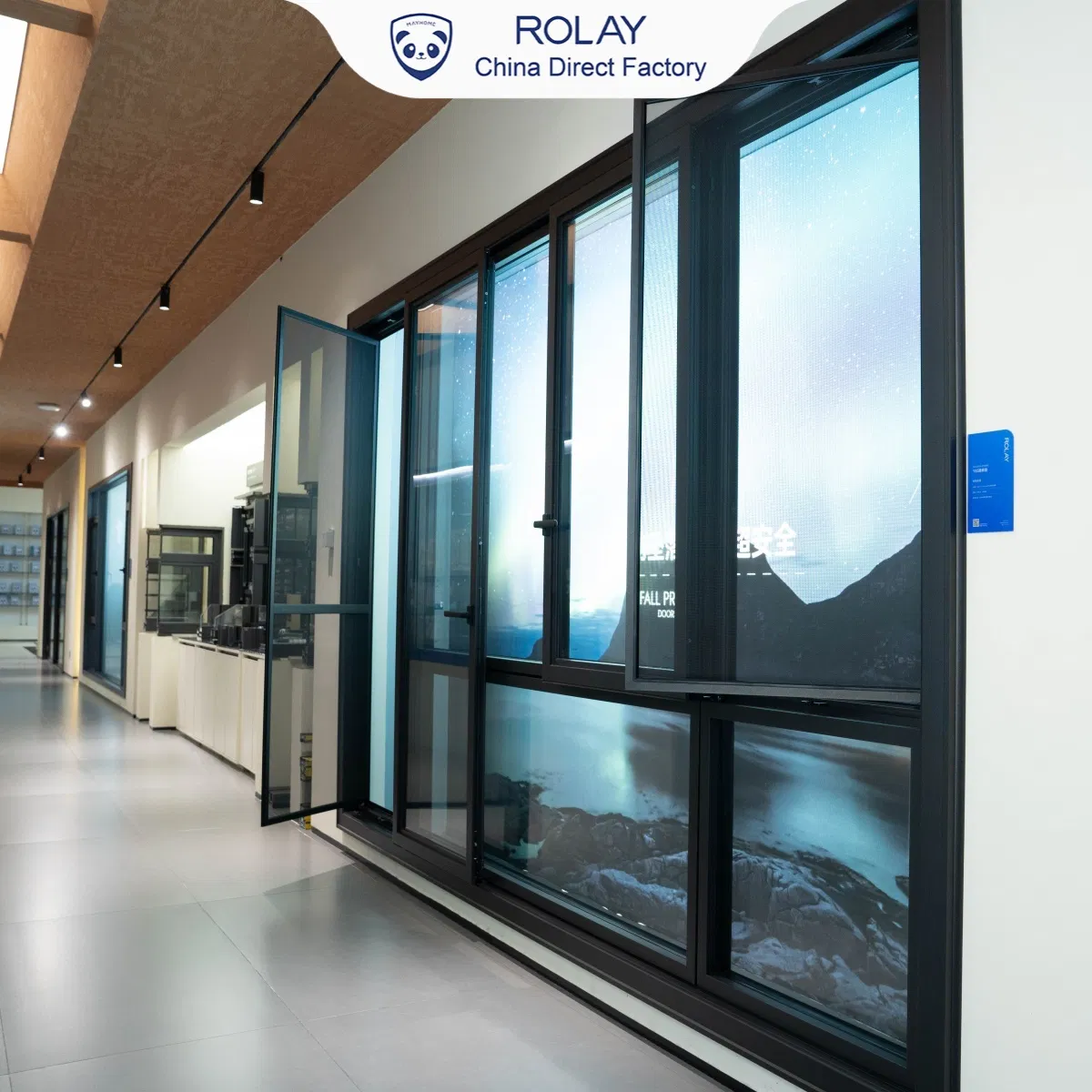 Rolay Glass Window Sliding Window Dustproof Space Saving Drifting Sliding Tilt Turn Multiple Functions Double Glazed High Performance Aluminium Window and Door