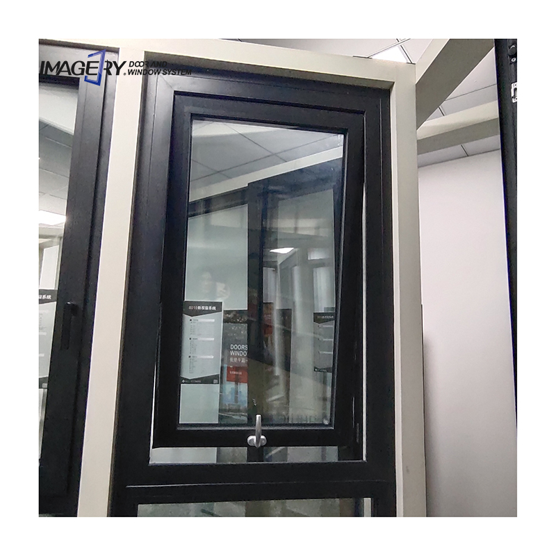 Modern External Windows Aluminum Alloy Slim Frame Tempered Double Glazed Awning Window