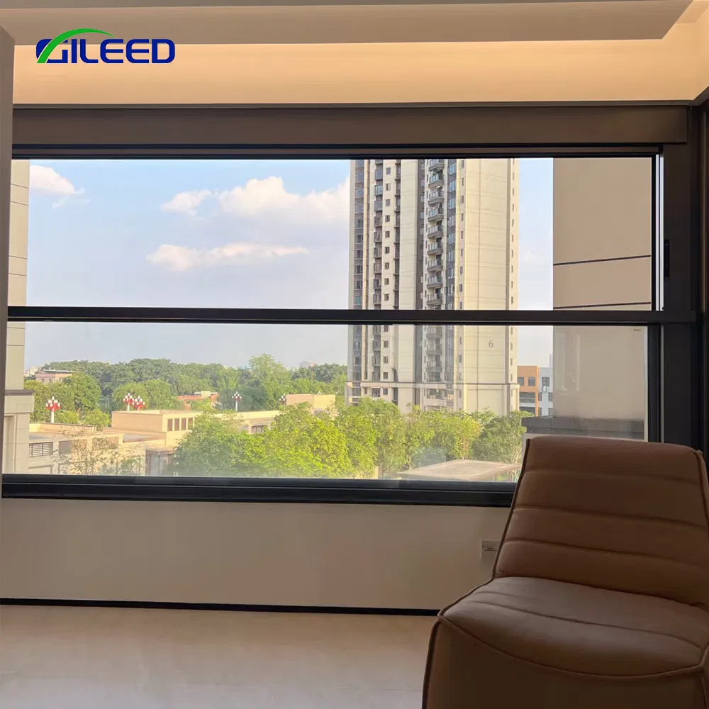 Latest Designs Aluminum Electric Lifting Windows Residential Remote Control Vertical Sliding Windows