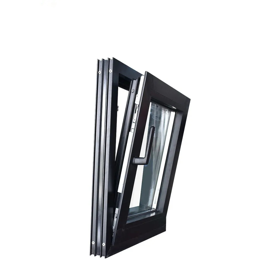 Manufacturer Aluminium Slim Frame Tempered Glass Tilt and Turn Window with Mosquito Net