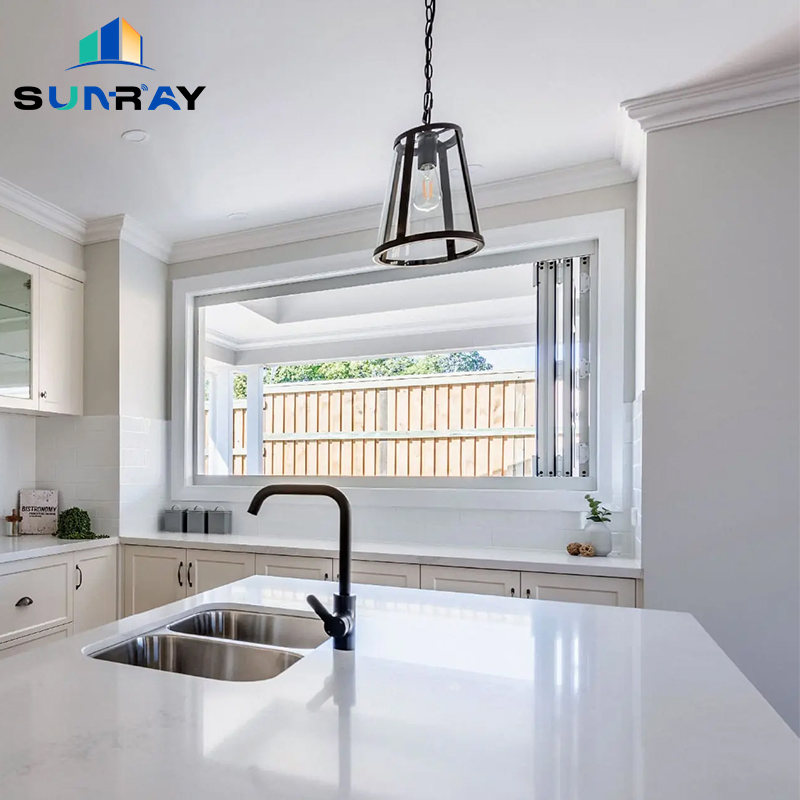 Luxury Aluminum Alloy Folding Window Slim Frame Waterproof Design and Soundproof Double Layer Glass Window