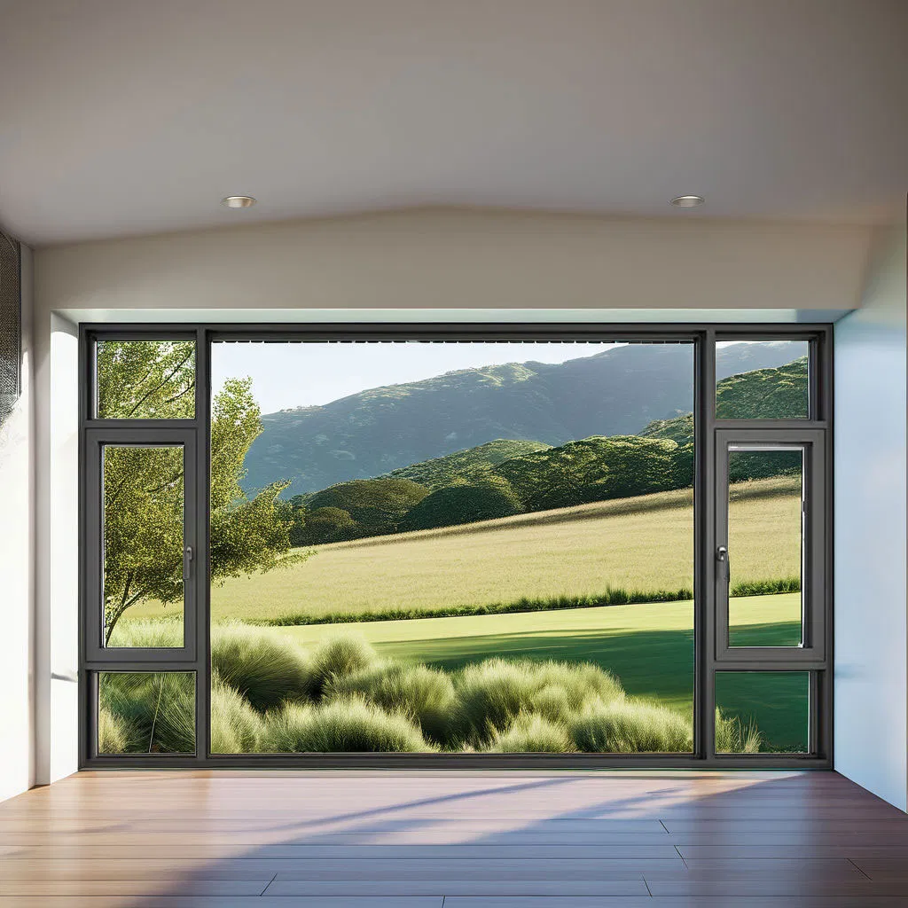 Factory Customized Simple Design Aluminum Alloy Double Tempered Glass Casement Window