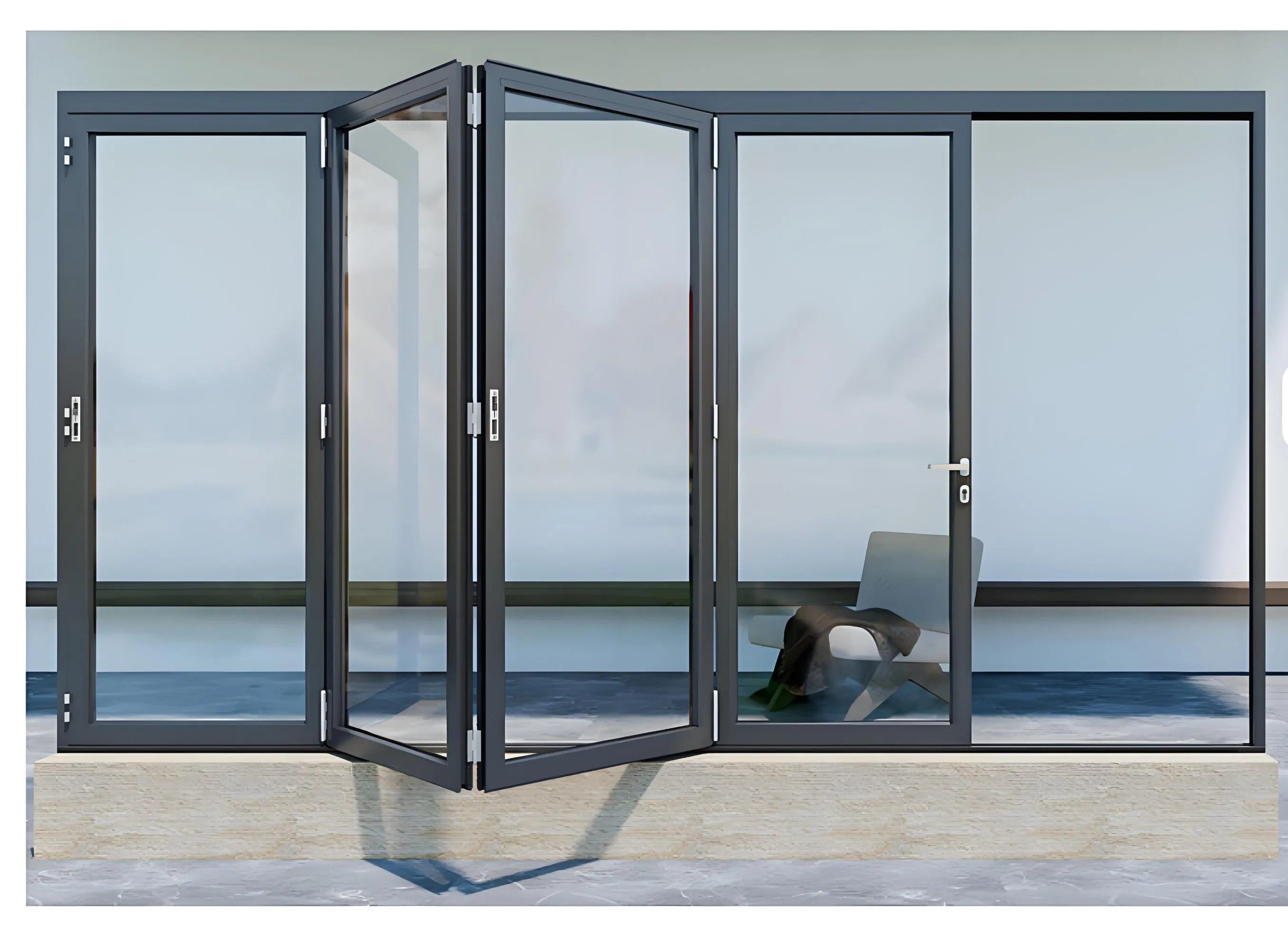 Premium Soundproof Aluminum Bi-Fold Sliding Windows for Modern Homes