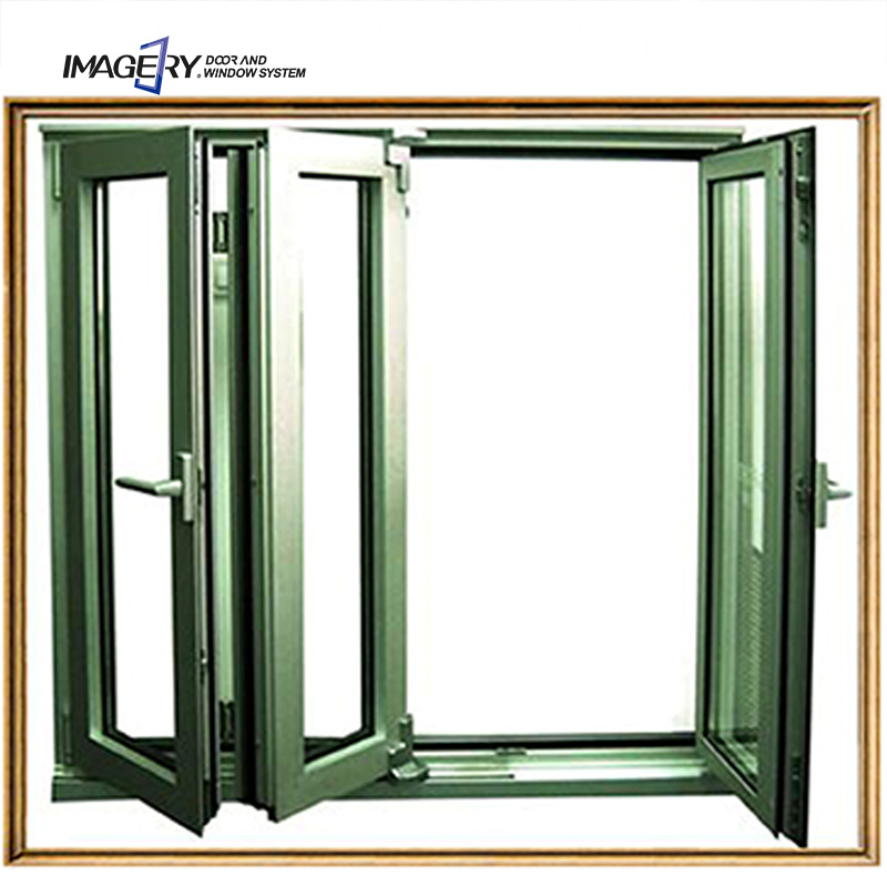 Custom Sound Insulation Doubled Glazed Glass Aluminum Bi Folding Windows