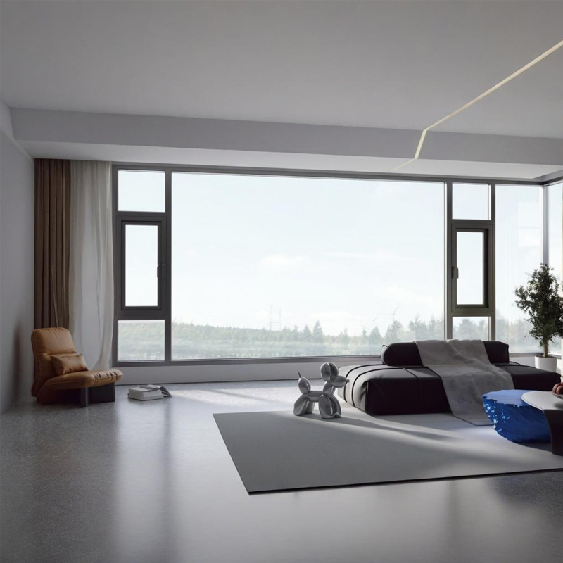 Custom Aluminum Tilt and Turn Window Villas Apartments and Smart Homes Double Glazed Glass Panels Window