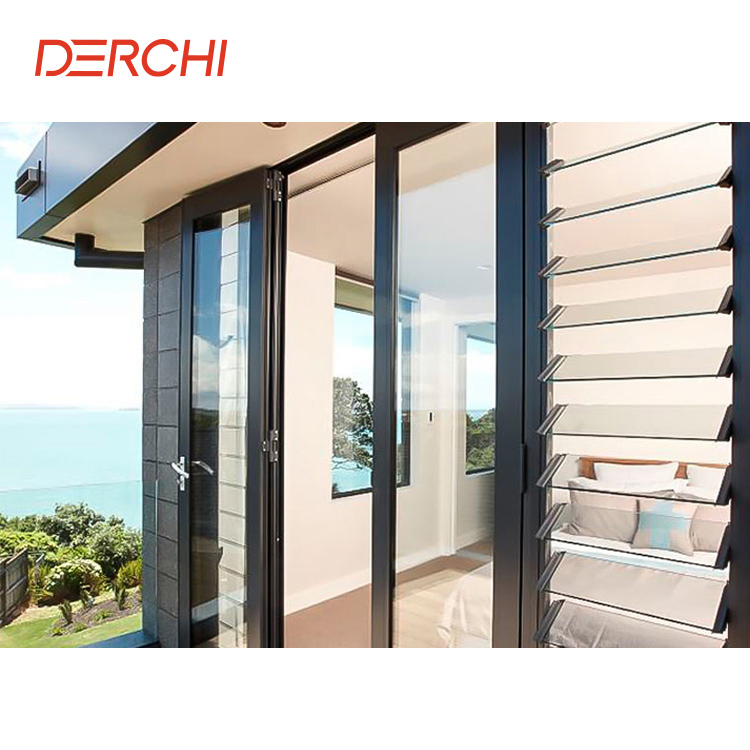 Fashion Design Exterior Aluminum Louvered Door Security Titanium Security Door Aluminum Profile Jalousie Louver Shutter Windows