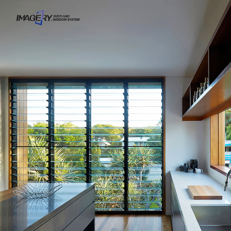 High Quality Aluminum Shutter Temperred Morden Jalousie Price Vertical Louver Glass Window