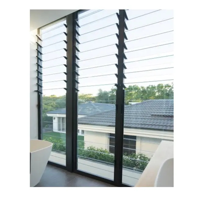 Modern Style Aluminum Profile Glass Jalousie Customized Adjustable Glass Louver Window