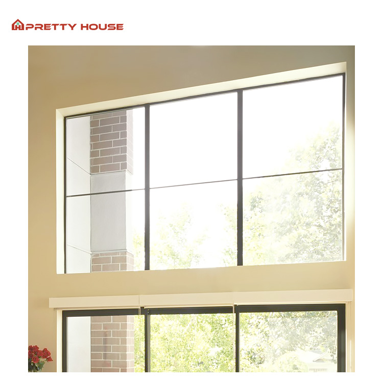 Big Fixed Picture Window Soundproof Picture System Frame Less Aluminum Window