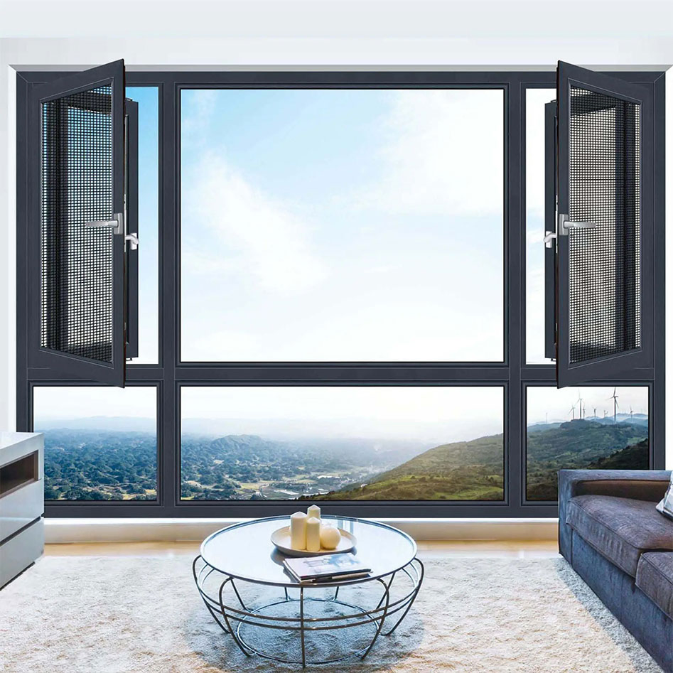 Anti-Theft Aluminum Casement Window Exterior Insulation Windows for Hotel Living Room