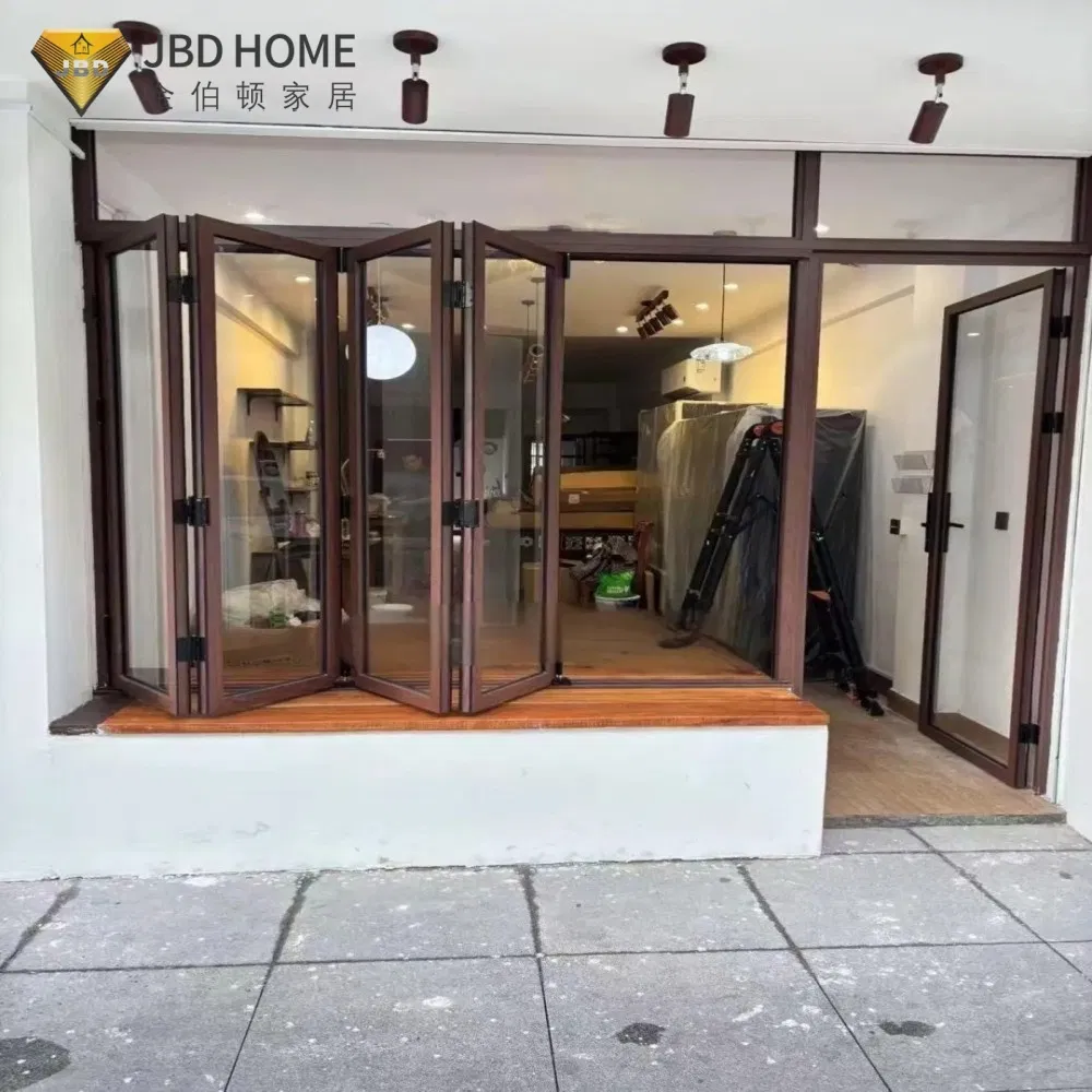 Modern Bi Fold Exterior Folding Glass Window Balcony Slim Frame System