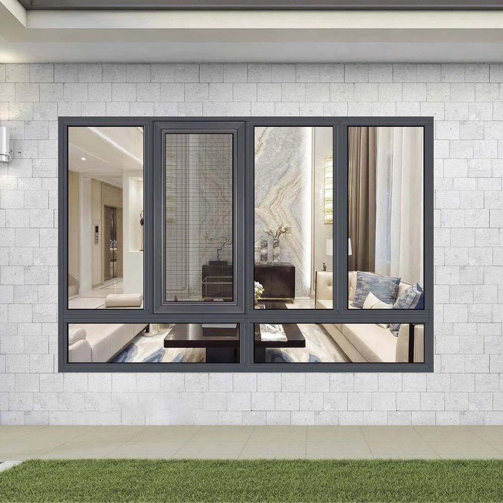 Tempered Low-E Glass Sliding Window Slim Line Aluminum Frame for Energy Savings