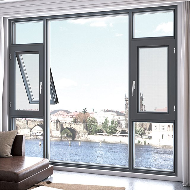 China Manufacture Aluminum Alloy Casement Window Tilt and Turn Window with Mosquito Net/Invisible Screen