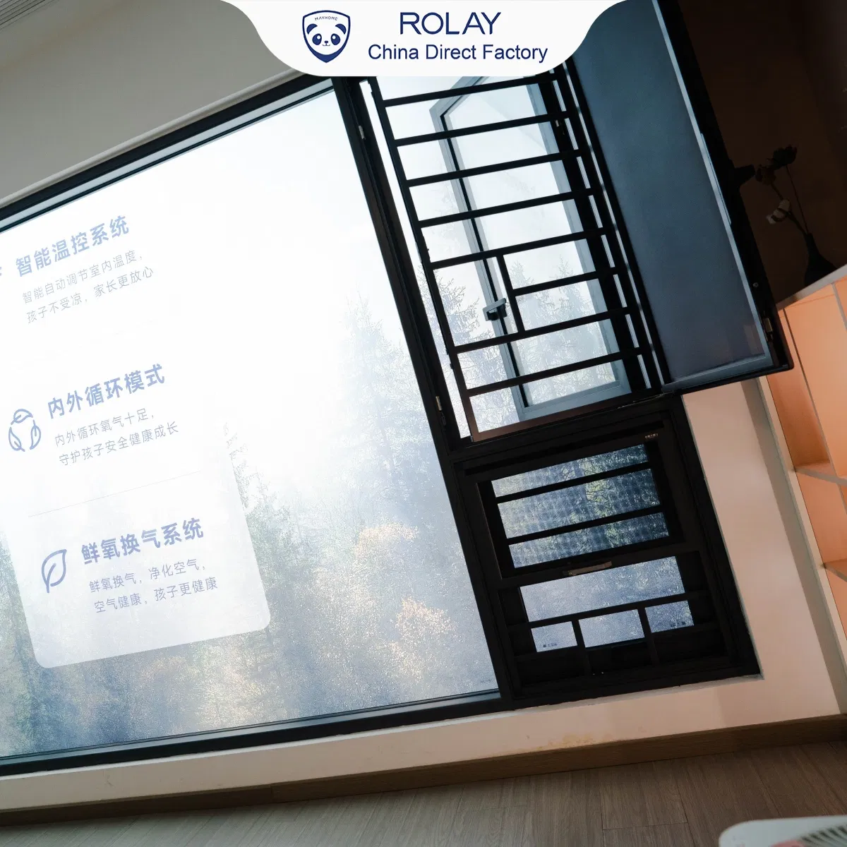 Heavy Duty Slim Frame Corrosion Resistant Reinforced Frame Smooth Operation Luxury Villa Aluminium Window